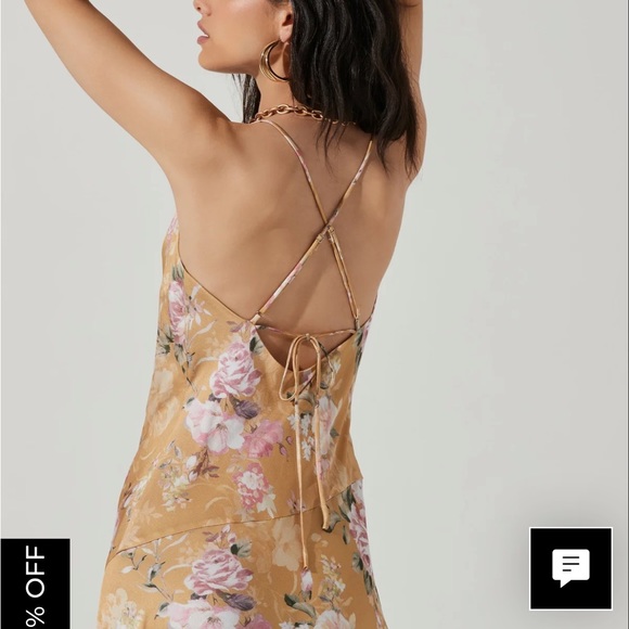 NWT Astr the label Gaia Midi Dress in floral mustard - Picture 6 of 6